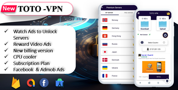 TOTO – VPN | VPN App | Facebook Ads | Admob Ads | Ads Manage Remotely | VPN | VPN Subscription Plan 15.0