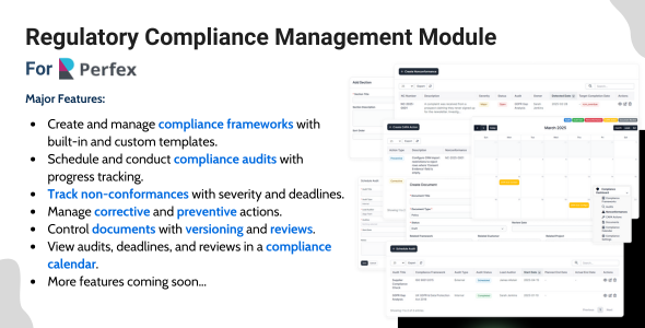 Regulatory Compliance Management Module for Perfex CRM 1.0.7