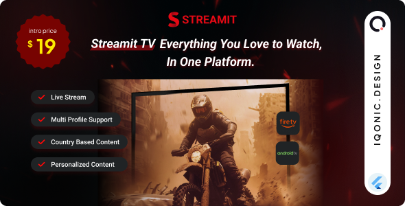 Streamit – OTT Streaming Flutter TV App (Add-on) 3.1.0