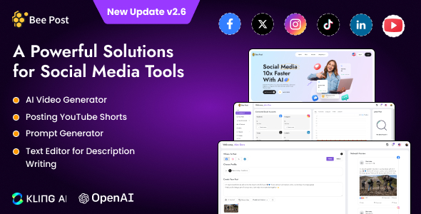 BeePost – AI Social Media Management & Content Creation SaaS with Subscription System 2.6