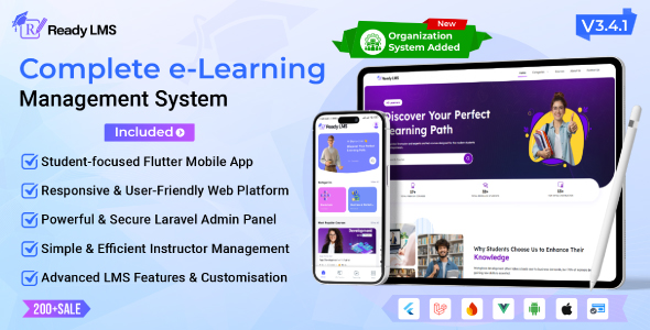 Ready LMS – Complete Learning Management System Websites, Mobile app with Admin panel 3.4.1
