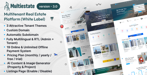 MultiEstate – Multitenant Real Estate Platform (AI Powered) 3.0