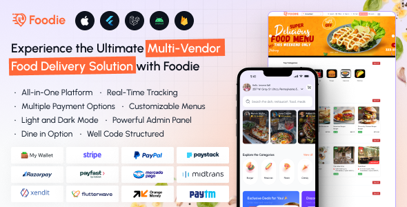 Foodie | UberEats Clone | Food Delivery App | Multi Restaurant Food Delivery App with AI Assistant 8.10