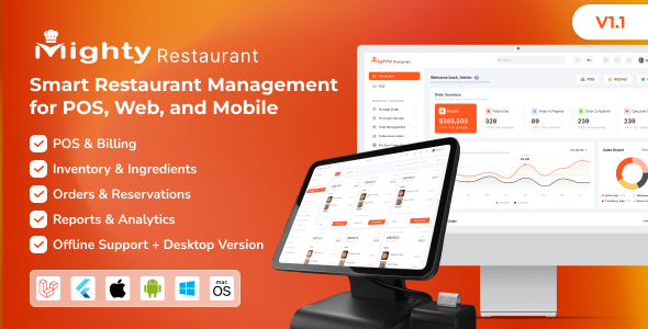 Mighty Restaurant – Restaurant Management System SAAS 1.1