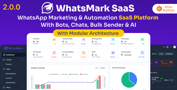 WhatsMarkSaaS – WhatsApp Marketing & Automation SaaS Platform with Bots, Chats, Bulk Sender & AI 2.0