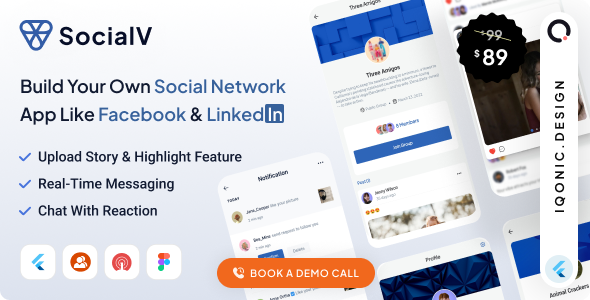 SocialV – Social Media App in Flutter with WordPress backend 9.1.8
