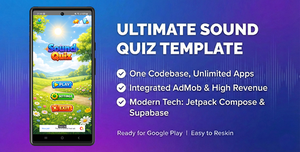 Guess the Sound – Ultimate Quiz App Factory | Jetpack Compose, Supabase & AdMob