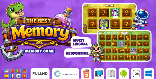 The Best Memory – Memory Game – HTML5 Game (Construct3)