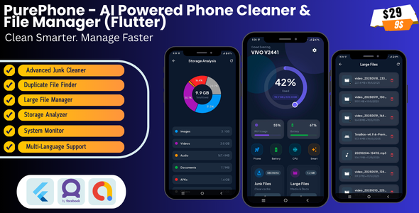 PurePhone – AI Powered Phone Cleaner & File Manager (Flutter)