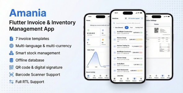 Amania – The Ultimate Flutter Invoice & Inventory Manager