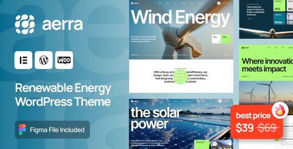 Aerra – Renewable & Green Energy WordPress Theme