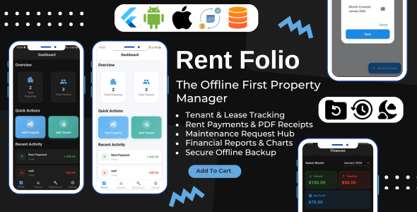 Rent Folio – Offline Property Management & Landlord Toolkit Flutter App
