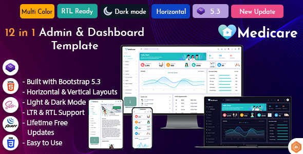 Medicare Admin – Bootstrap Dashboard Template