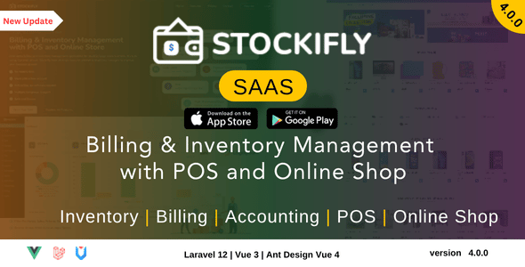 Stockifly SAAS – Billing & Inventory Management with POS and Online Shop 4.1.0