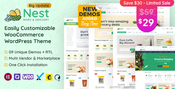Nest – Grocery Store WooCommerce WordPress Theme 1.9.6