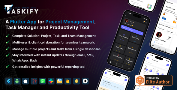 Taskify Flutter App – Project Management, Task Manager and Productivity Tool 1.4.0