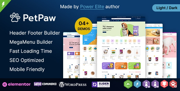 PetPaw – Pet Shop and Animal Care and Pet Food WordPress Theme
