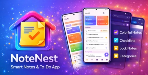 NoteNest Premium – Modern Note-Taking & Task Management Android App | Jetpack Compose + AdMob
