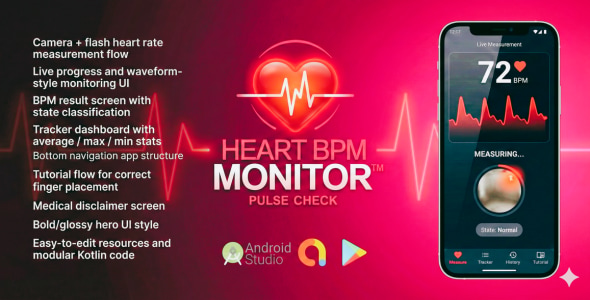 Heart BPM Monitor – Pulse Check | Andriod Project
