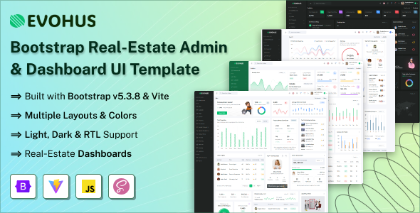 Evohus – Bootstrap Real-Estate Admin & Dashboard Template