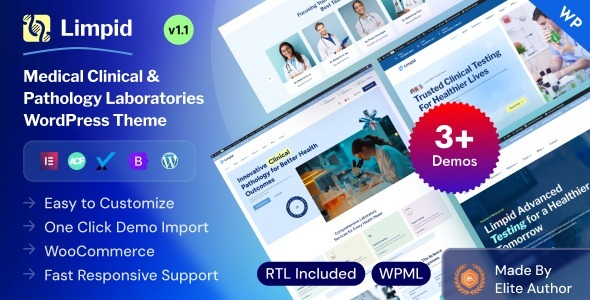 Limpid – Medical & Pathology Laboratory WordPress Theme 1.1