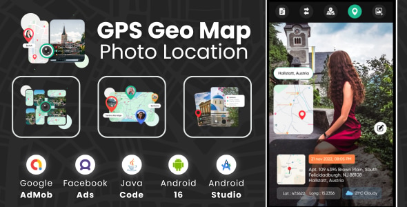GPS Geo Map Photo Location with AdMob Facebook Ads Android
