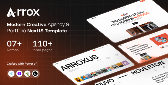 Arrox – Modern Creative Agency & Portfolio NextJS Template
