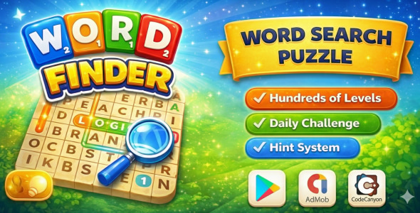 Word Finder – Premium Android Word Puzzle Game (Java + AdMob + Reskin Ready)