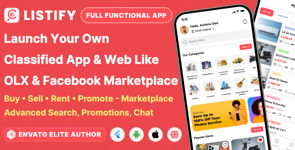 Listify – Buy & Sell Classified Marketplace | Products & Services | Short Videos | Android iOS Web