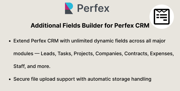 Additional Fields Builder for Perfex CRM 2.0