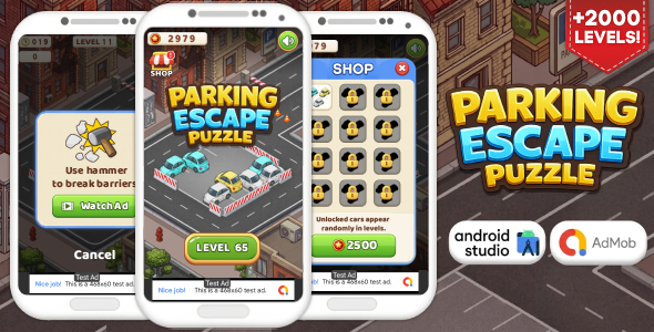 Parking Escape Puzzle – Puzzle Game Android Studio Project with AdMob Ads + Ready to Publish