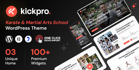 Kickpro – Karate & Martial Arts School WordPress Theme 1.0.2