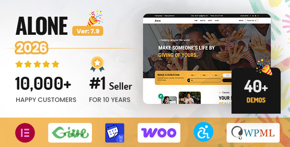 Alone – Charity Multipurpose Non-profit WordPress Theme 7.9.8