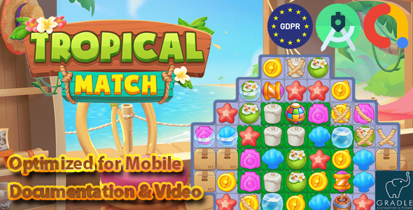 Tropical MATCH (Admob + GDPR + Android Studio)