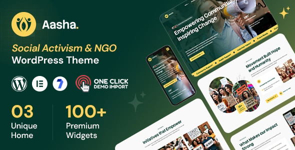 Aasha – Social Activism & NGO WordPress Theme