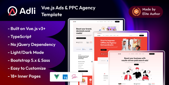 Adli – Vuejs Advertising Agency Template