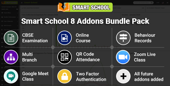 Smart School Addon Modules Bundle Pack [9 Add-ons]