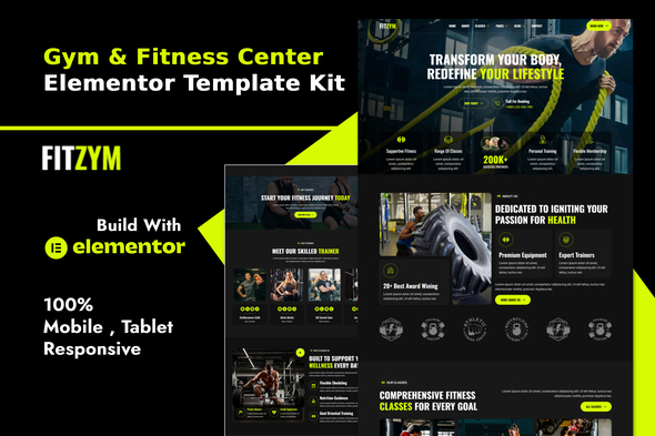 Fitzym – Gym & Fitness Center Elementor Template Kit
