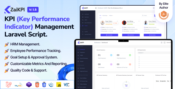 ZaiKPI – KPI (Key Performance Indicator) Management Laravel Script. 1.5