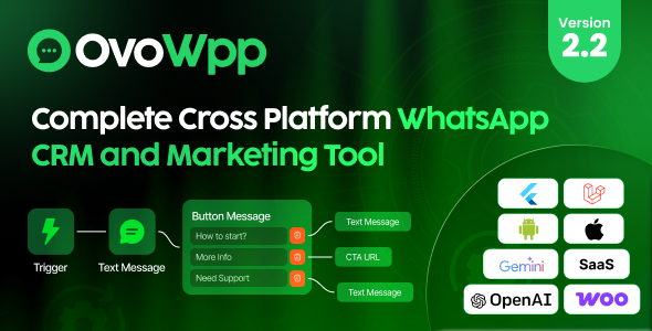 OvoWpp – Complete Cross Platform WhatsApp CRM and Marketing Tool | Web and Mobile App | SaaS 2.2