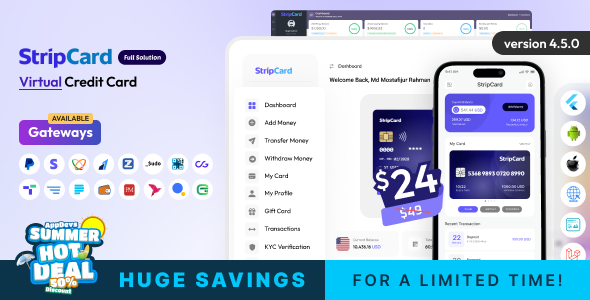 StripCard – Virtual Credit Card Full Solution 4.1.0