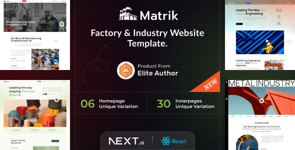 Matrik – Factory & Industry React NextJS Template