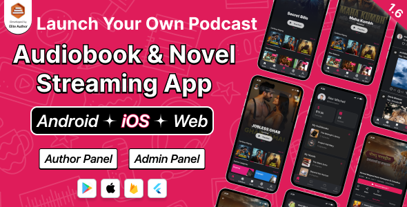 DTPocketFM – Flutter Podcast, Audiobook, Novel & Threads App (Android | iOS | Web) + Admin Panel 1.6