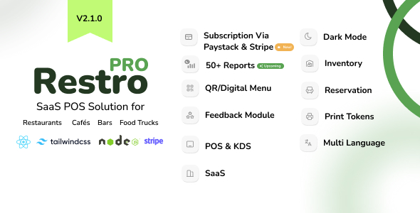 RestroPro SaaS – Restaurant POS Software React Node.js Script 2.1.0