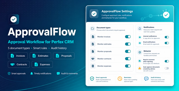 Approval Workflow Module for Perfex CRM 1.0.2
