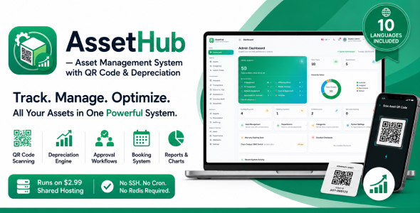 AssetHub – Laravel Asset Management System with QR Code & Depreciation 3.0