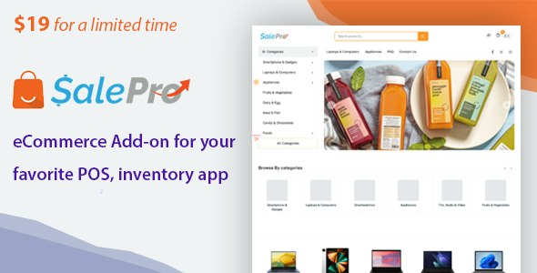 eCommerce add-on for SalePro POS, inventory management app with page builder 1.6.0