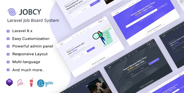 Jobcy – Laravel Job Board Multilingual System 1.21.8.