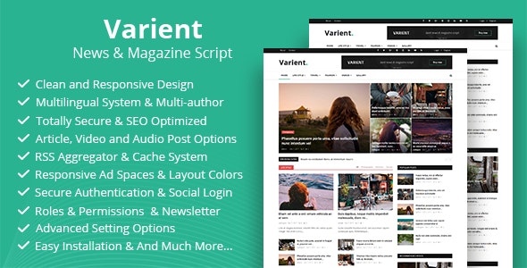Varient – News & Magazine Script 3.1