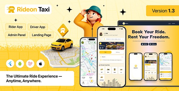 RideOn Taxi – Complete Taxi Booking & Parcel Delivery Solution 1.3